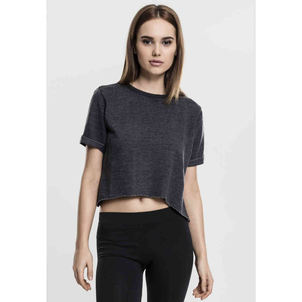 Urban Classics - Burnout Crew Crop top - Gris